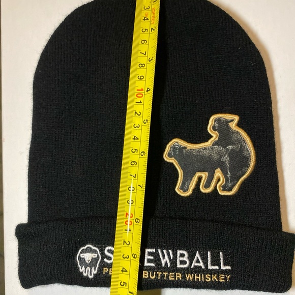 RARE Hilarious Skrewball Peanut Butter Whiskey Beanie Hat Black - Picture 3 of 4